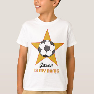 チャイルドパーソナライズされた・サッカー・スターTシャツ Tシャツ