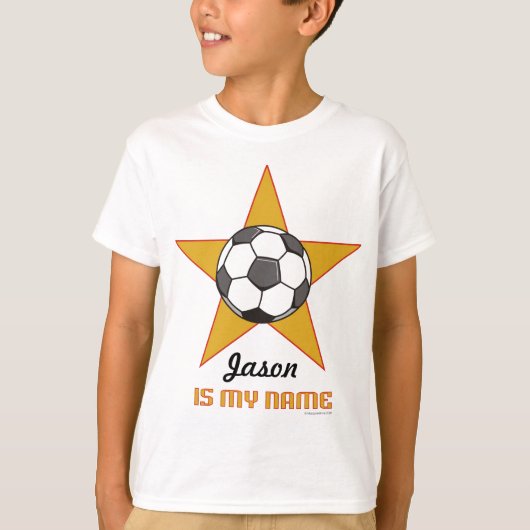 チャイルドパーソナライズされた・サッカー・スターTシャツ Tシャツ (正面)