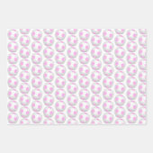チャイルドパーティーピンク&ホワイトギニーブロッコサッカーボール ラッピングペーパーシート (正面2)