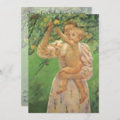 チャイルドピックフルーツバイカッサットヴィンテージベビーシャワー 招待状 (正面/裏面)