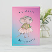 チャイルドピンクブルーガーリーラットマウス個人誕生日 カード (スタンド正面)