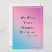 チャイルドピンクブルーガーリーラットマウス個人誕生日 カード (裏面)