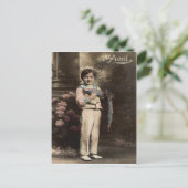 チャイルドフィッシュポアソンダブリル4月フールの日 ポストカード (スタンド正面)