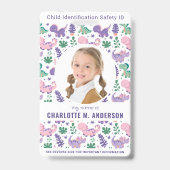 チャイルドフォト緊急IDかわいい子供の識別 バッジ (正面)