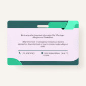 チャイルドフォト緊急ID識別カードバッジ バッジ (裏面)