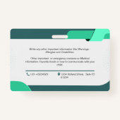 チャイルドフォト緊急ID識別カードバッジ バッジ (裏面)