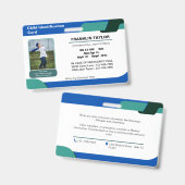 チャイルドフォト緊急ID識別カードバッジ バッジ (正面＆裏面)