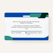 チャイルドフォト緊急ID識別カードバッジ バッジ (裏面)