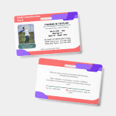 チャイルドフォト緊急ID識別カードバッジ バッジ (正面＆裏面)