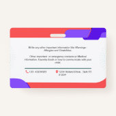 チャイルドフォト緊急ID識別カードバッジ バッジ (裏面)