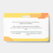 チャイルドフォト緊急ID識別カードバッジ バッジ (裏面)