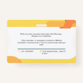 チャイルドフォト緊急ID識別カードバッジ バッジ (裏面)