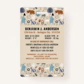 チャイルドフォトID緊急かわいい森林動物の子供 バッジ (裏面)