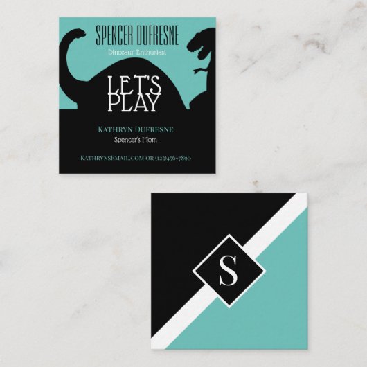チャイルドプレイデイト恐竜スクエアビジネスカード スクエア名刺 (正面/裏面)