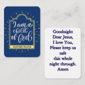 チャイルドベッドタイム祈りの言葉カード プレイスカード (正面/裏面)