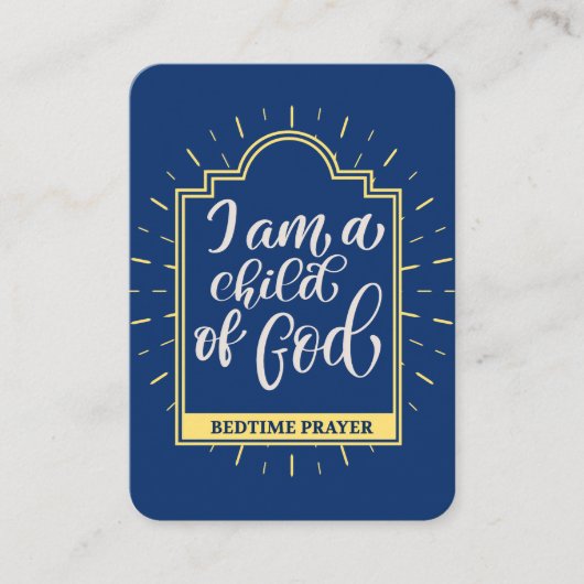 チャイルドベッドタイム祈りの言葉カード プレイスカード (正面)