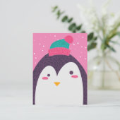 チャイルドホリデーポストカードからのキュートペンギンのメッセージ シーズンポストカード (スタンド正面)