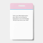 チャイルドボーイガールフォトID識別カード バッジ (Back)