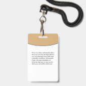 チャイルドボーイガールID識別エマージェンシーカード バッジ (裏面（ネックストラップ付）)