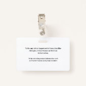 チャイルドボーイガールID識別カードのパーソナライズ バッジ (裏面クリップ)