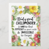 チャイルドマイダーカードサンキューカード素晴らし サンキューカード (正面/裏面)