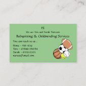 チャイルドマイダービジネス連絡カード・ベビーシッター 名刺 (正面)