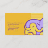 チャイルドマインダーのベビーシッター/介護者の名刺 名刺 (裏面)