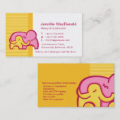 チャイルドマインダーのベビーシッター/介護者の名刺 名刺 (正面/裏面)