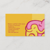 チャイルドマインダーのベビーシッター/介護者の名刺 名刺 (裏面)