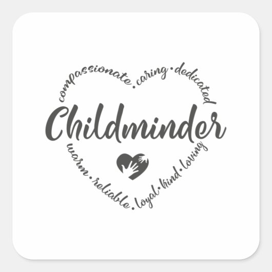 チャイルドミンダー,ベビーシッター,チャイルドミンダーuk スクエアシール (正面)
