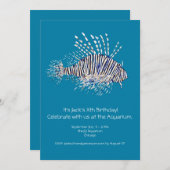 チャイルドライオンフィッシュ誕生日パーティーへの招待 招待状 (正面/裏面)