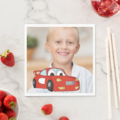 チャイルドレースカー誕生日パーティー写真 スタンダードランチョンナプキン (インサイチュ)