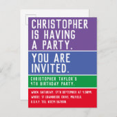 チャイルドーズ4歳の誕生日パーティの招待状 インビテーションポストカード (正面/裏面)