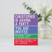 チャイルドーズ4歳の誕生日パーティの招待状 インビテーションポストカード (スタンド正面)