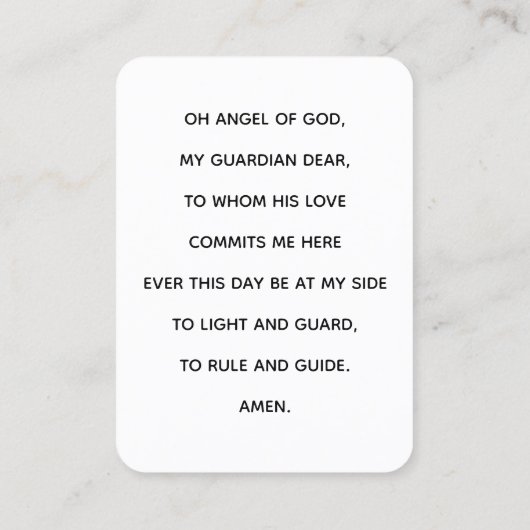 チャイルド付きガーディアン祈りの言葉 名刺 (裏面)