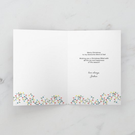 チャイルド写真からお気に入りののメリークリスマス シーズンカード (内部)