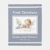 チャイルド初めてのクリスマスベビー天使 フリースブランケット (正面)