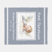 チャイルド初めてのクリスマスベビー天使 フリースブランケット (正面(横))