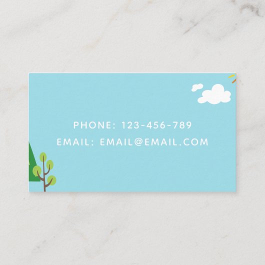 チャイルド気にナニーベビーシッターチャイルド気にサニーデイ 名刺 (裏面)