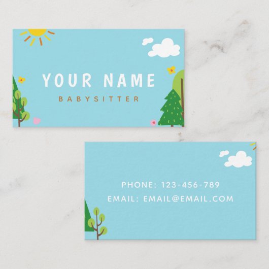 チャイルド気にナニーベビーシッターチャイルド気にサニーデイ 名刺 (正面/裏面)