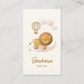 チャイルド気にナニーベビーシッター保育園ライオンQRコード 名刺 (正面)