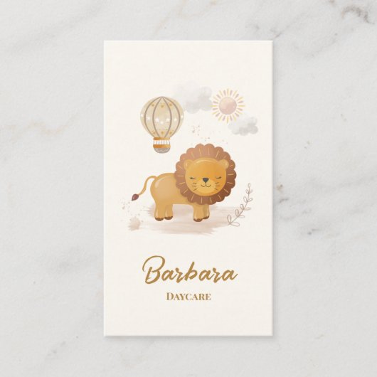 チャイルド気にナニーベビーシッター保育園ライオンQRコード 名刺 (正面)
