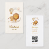 チャイルド気にナニーベビーシッター保育園ライオンQRコード 名刺 (正面/裏面)