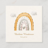 チャイルド気にナニーベビーシッター保育園レインボーQRコード スクエア名刺 (正面)