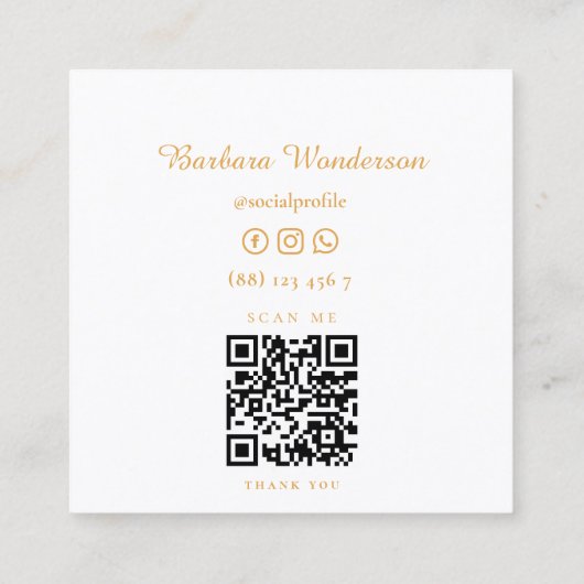 チャイルド気にナニーベビーシッター保育園レインボーQRコード スクエア名刺 (裏面)