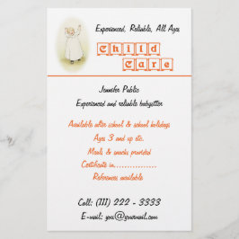 チャイルド気にベビーシッタービジネスフライヤー チラシ