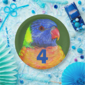 チャイルド誕生日エイジレインボーロリケット ペーパープレート (パーティー)