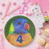 チャイルド誕生日エイジレインボーロリケット ペーパープレート (パーティー)