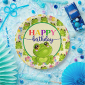 チャイルド誕生日カエル ペーパープレート (パーティー)