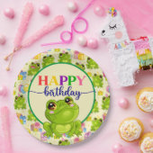 チャイルド誕生日カエル ペーパープレート (パーティー)